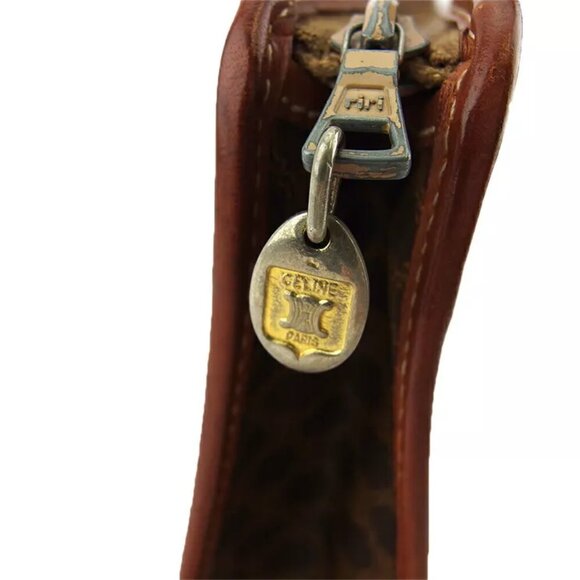 CELINE Clutch Bag Macadam Beige PVC ?~ Leather Authentic - Picture 7 of 10